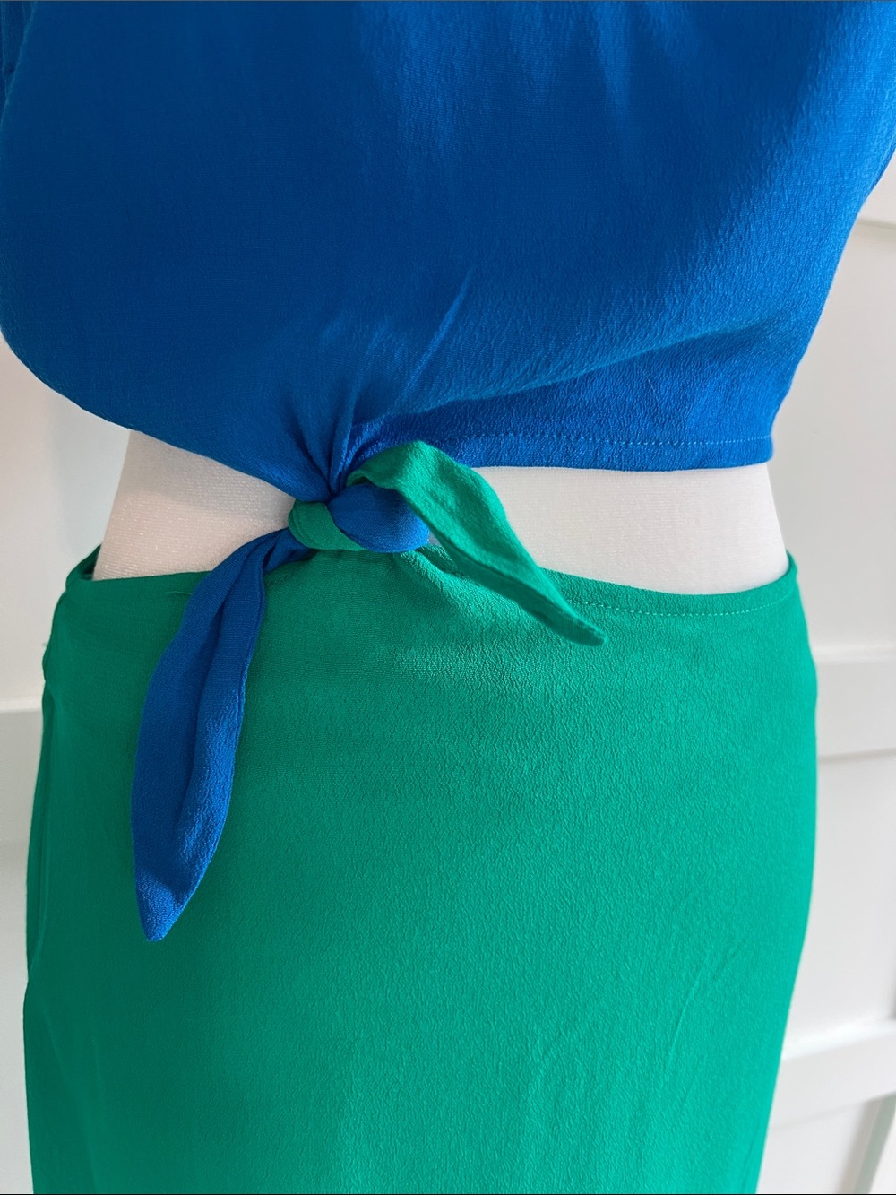 Olivaceous Blue Green ColorBlock Dress - Picture 5 of 6